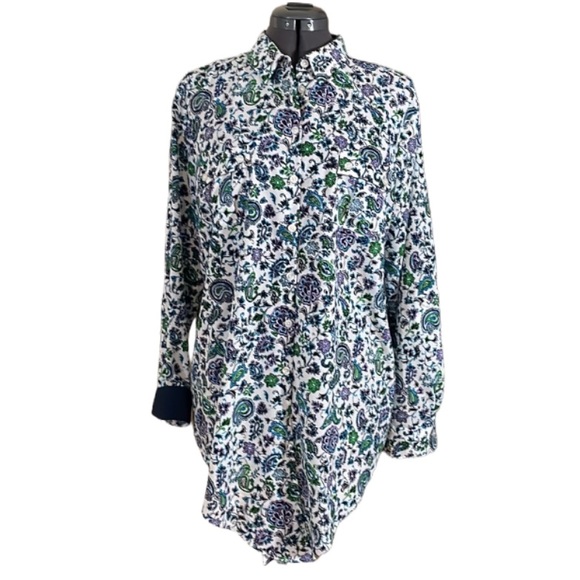 Jones New York Paisley Print Button Down Blouse Size XL - Picture 2 of 16